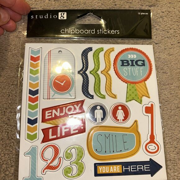 scrapbooking supplies lot 8 Pieces New, Stickers, Paper, Letters, Ribbon, Tape - Picture 5 of 12